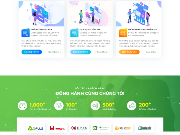 Mẫu website Agency 3 Dịch Vụ Marketing