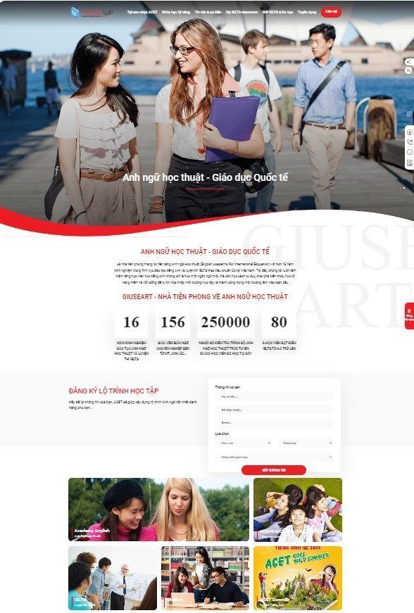 Mẫu website WordPress trung tâm anh ngữ