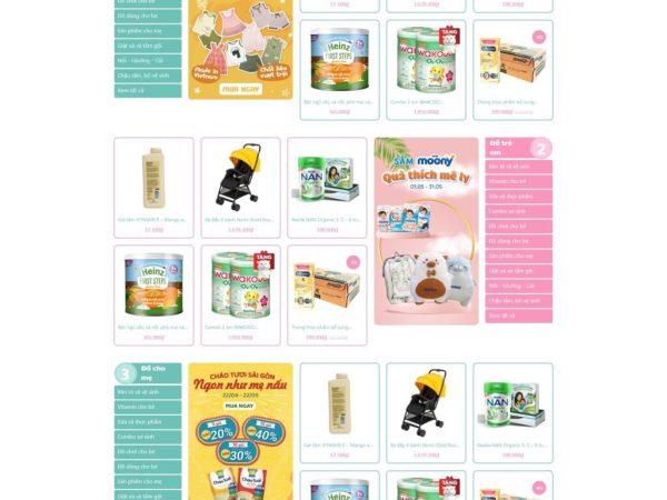 Mẫu Website bán đồ mẹ và bé mom baby chuẩn đẹp