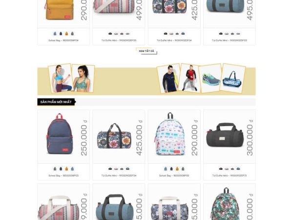 Mẫu Website bán hàng balo cặp túi chuẩn đẹp