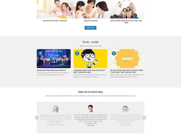 Mẫu Website bán bảo hiểm chuẩn đẹp