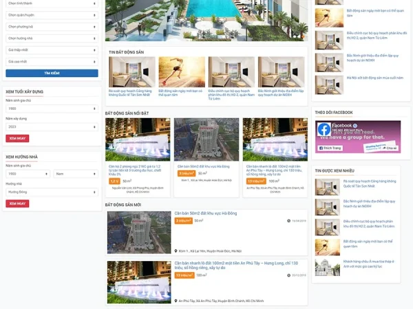 Mẫu Website bất động sản 34 chuẩn đẹp