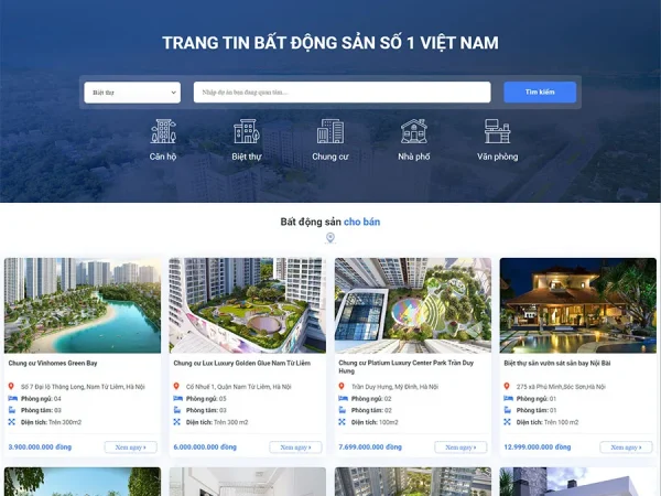 Mẫu Website bất động sản 39 chuẩn đẹp