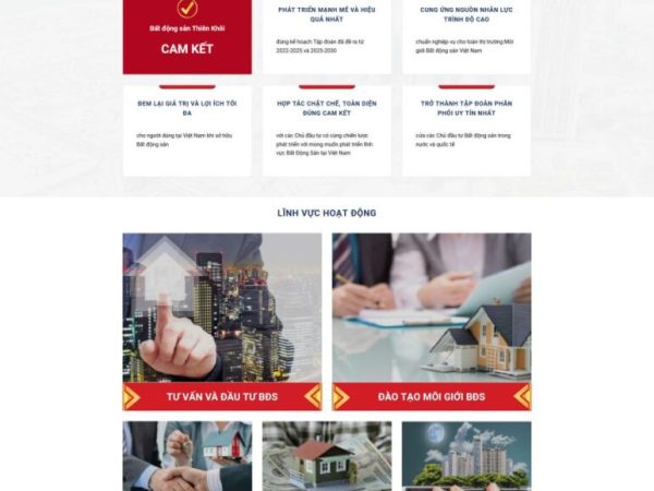 Mẫu Website giống tập đoàn bds thiên khôi chuẩn đẹp