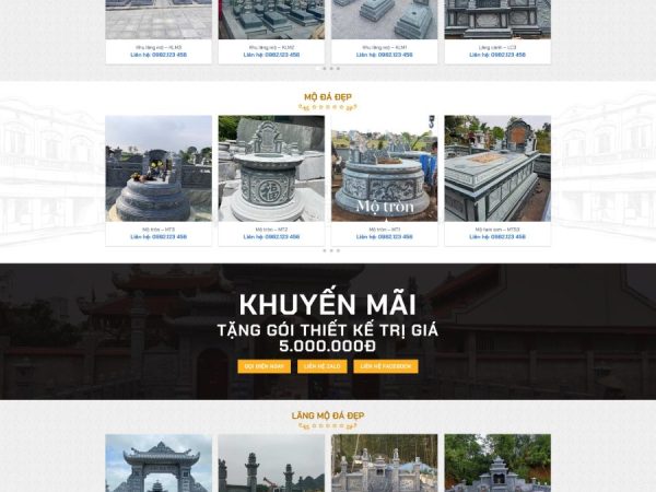 Mẫu Website bán lăng mộ đá mỹ nghệ chuẩn đẹp
