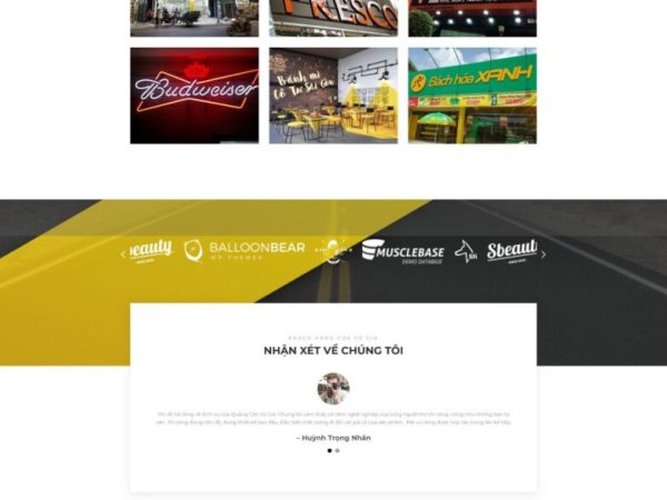 Mẫu Website thi công biển hiệu quảng cáo 2 chuẩn đẹp