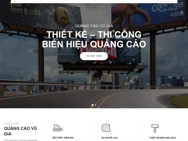 Mẫu Website biển hiệu quảng cáo 2 chuẩn đẹp