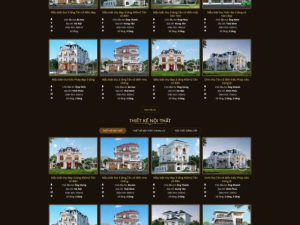 Mẫu Website Dịch vụ thiết kế kiến trúc nội thất chuẩn đẹp