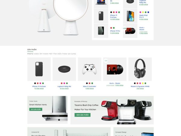 Website bán hàng điện máy, công nghệ 4 chuẩn đẹp