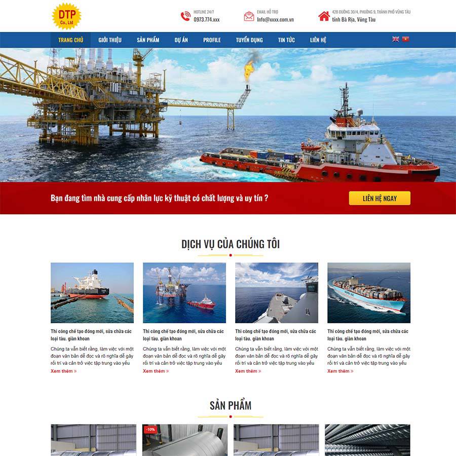 Mẫu website WordPress công ty cơ khí