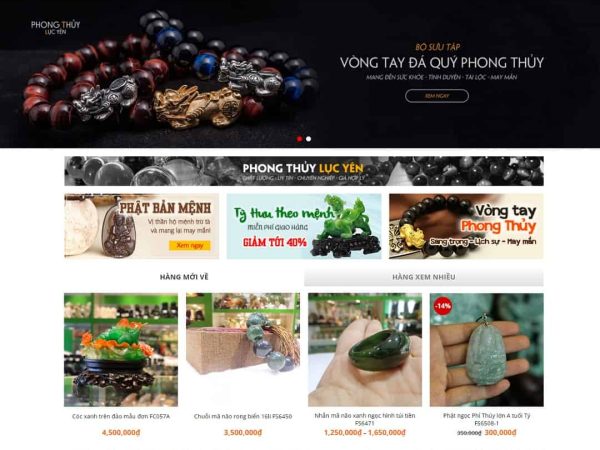 Mẫu website đá quý, vật phẩm phong thủy 02