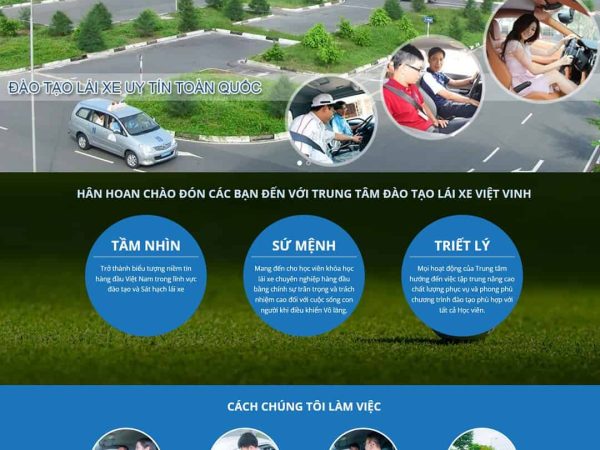 Mẫu website trung tâm đào tạo lái xe