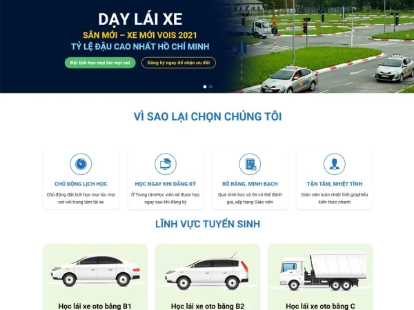 Mẫu Website dạy lái xe 02 chuẩn đẹp