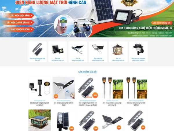 Mẫu website WordPress bán đèn led, thiết bị năng lượng mặt trời