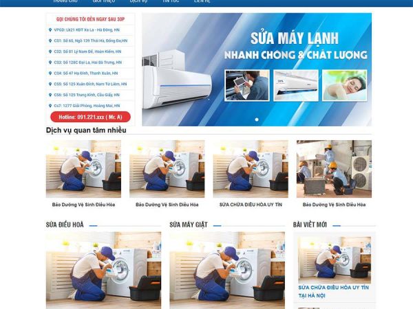 Mẫu website wordpress sửa điện lạnh 02