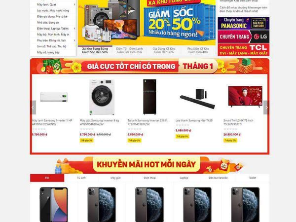 Mẫu website WordPress điện máy xanh