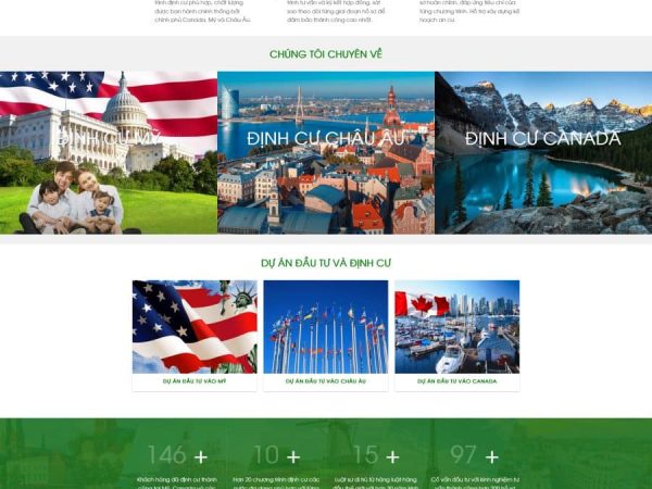 Mẫu Website dịch vụ định cư du học chuẩn đẹp