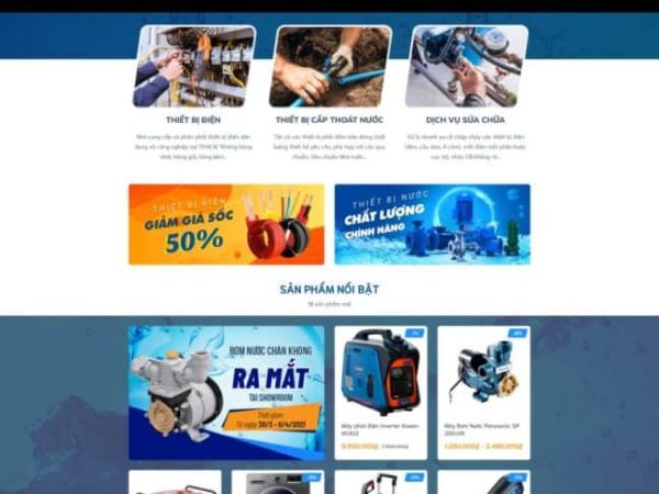 Website bán đồ điện nước chuẩn đẹp