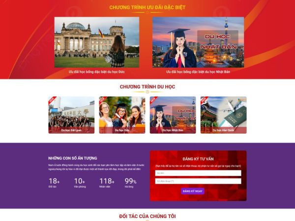 Mẫu Website dịch vụ du học 6 chuẩn đẹp