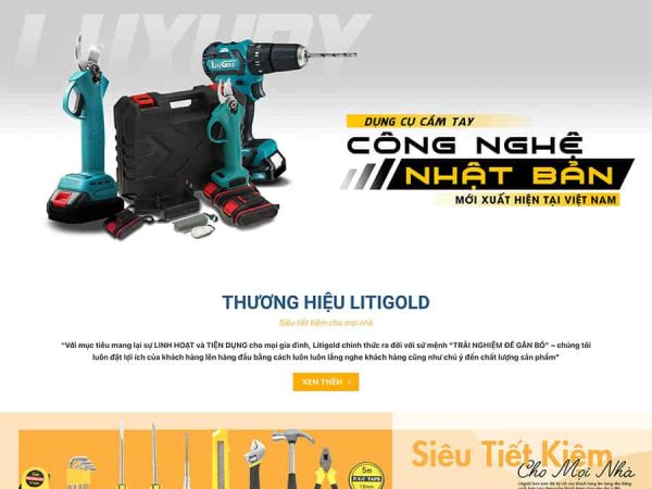 Mẫu website WordPress bán dụng cụ cơ khí