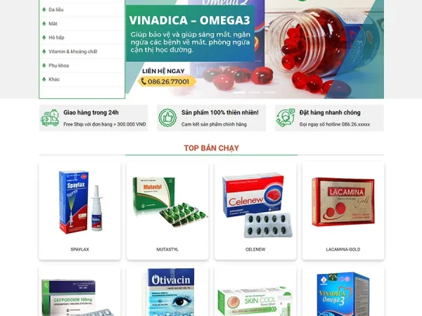 Mẫu Website dược phẩm 09 chuẩn đẹp