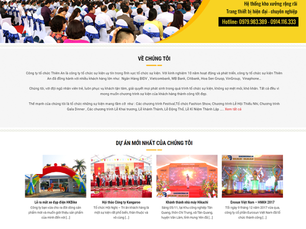 Mẫu website trung tâm tổ chức sự kiện 3 wordpress