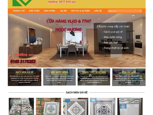 Mẫu Website kho gạch men giá rẻ chuẩn đẹp