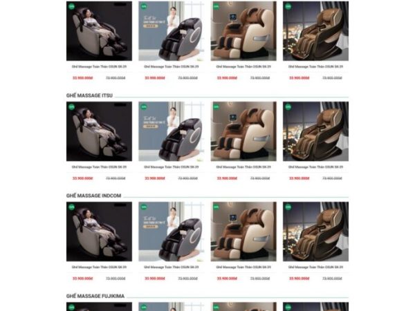 Mẫu Website bán ghế massage 3 chuẩn đẹp