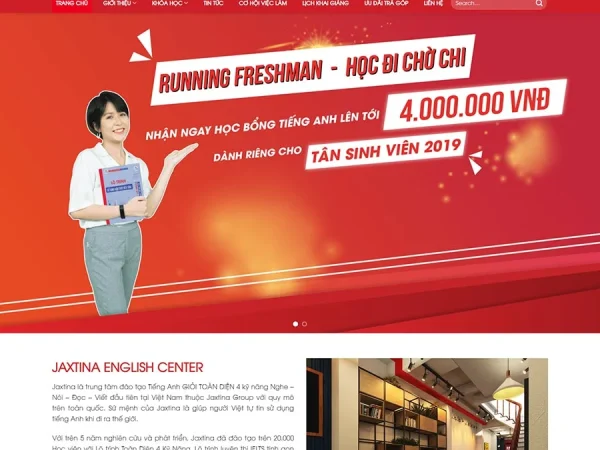 Mẫu Website trung tâm học tiếng anh chuẩn đẹp