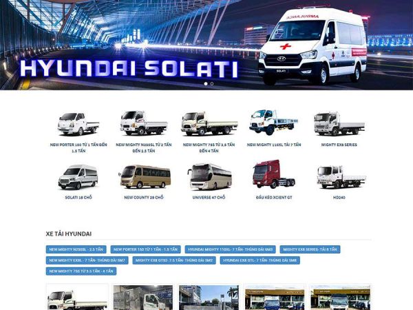 Mẫu website WordPress bán ô tô Hyundai