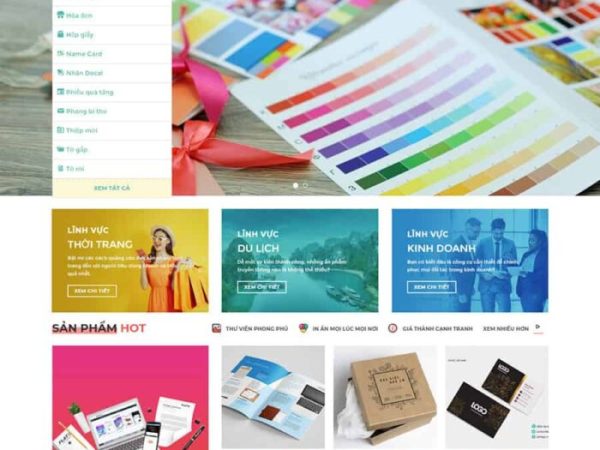 Mẫu website in ấn, thiết kế