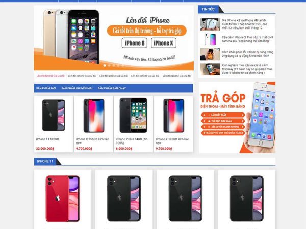 Mẫu website WordPress bán iphone
