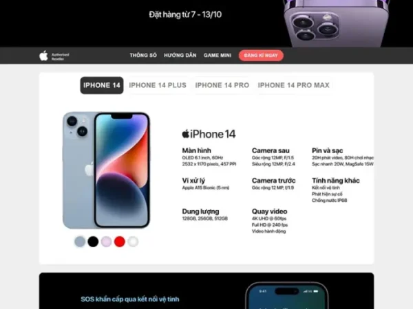Mẫu Website Landing Page bán Iphone 02 chuẩn đẹp