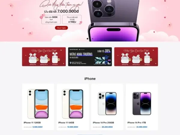 Mẫu Website Landing Page bán Iphone 03 chuẩn đẹp