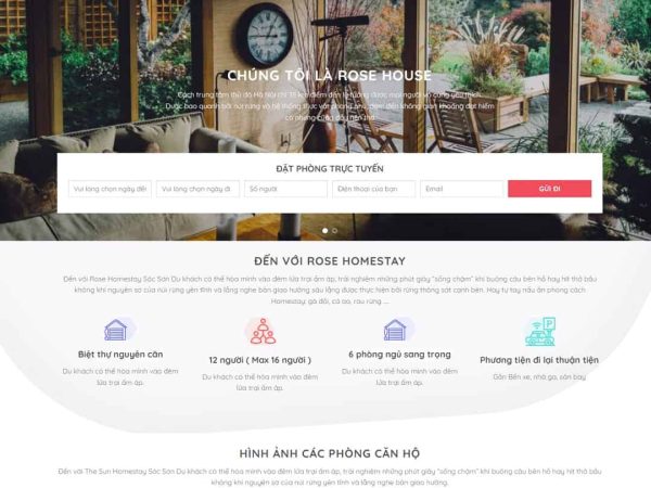 Mẫu website WordPress Khách Sạn 02