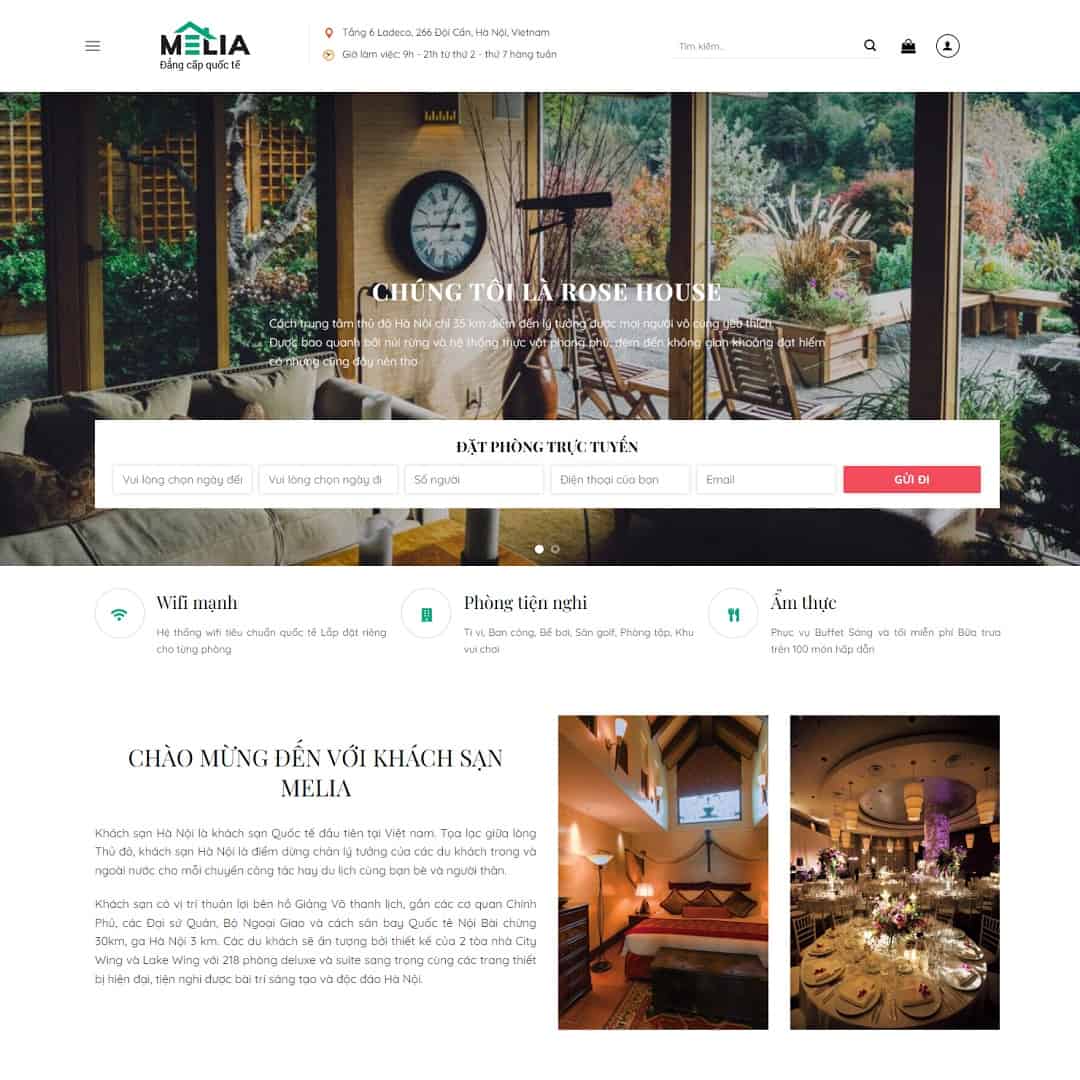 Mẫu website WordPress khách sạn 04