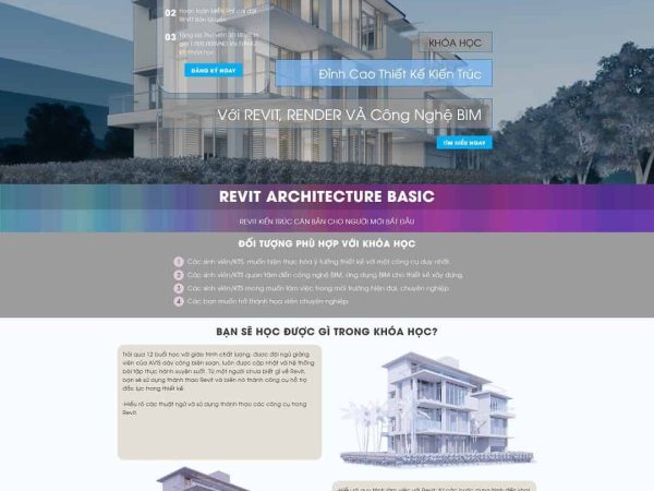 Landing page khóa học phần mềm thiết kế