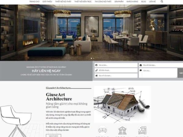 Mẫu website công ty kiến trúc 02