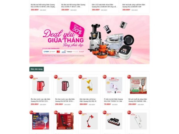 Mẫu Website bán đèn led ,thiết bị điện dân dụng chuẩn đẹp