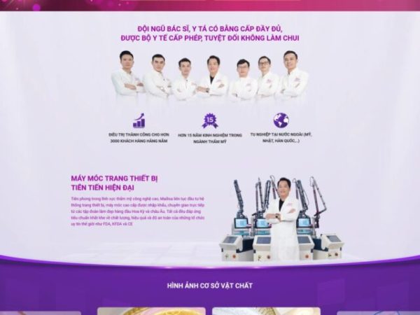 Mẫu Website thẩm mỹ viện giống Mailisa chuẩn đẹp