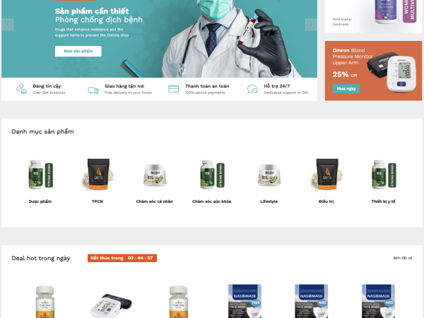 Mẫu Website Elementor bán thuốc dược phẩm chuẩn đẹp