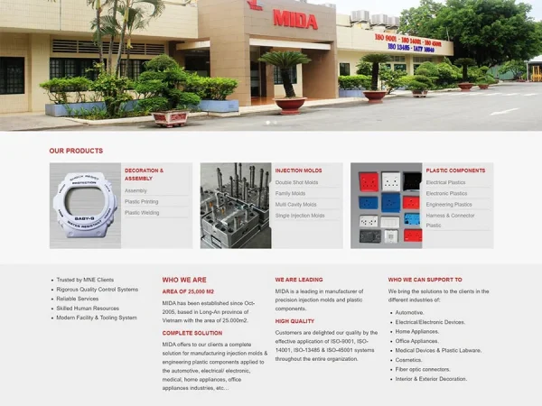 Mẫu Website công ty sản xuất linh kiện chuẩn đẹp