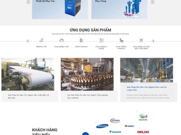 Mẫu Website bán máy nén khí chuẩn đẹp