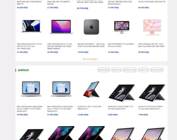 Mẫu Website bán máy tính laptop 10 giống ngocnguyen chuẩn đẹp