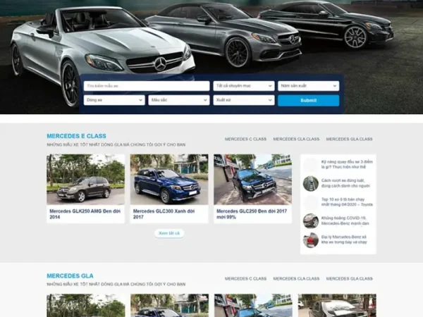 Mẫu Website bán xe ô tô Mercedes chuẩn đẹp