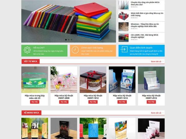 Mẫu website WordPress bán sản phẩm từ mica
