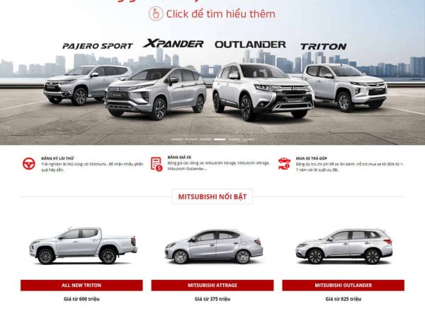 Mẫu website WordPress bán ô tô Misubishi