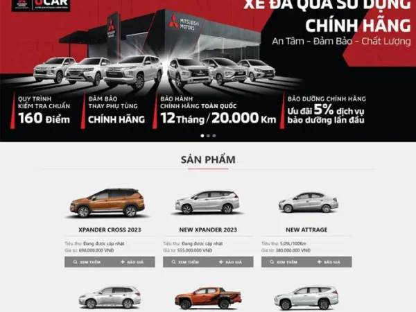 Mẫu Website bán ô tô Misubishi 03 chuẩn đẹp