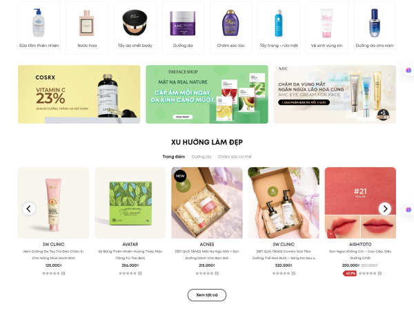 Mẫu website đẹp bán mỹ phẩm đồ trang điểm 05