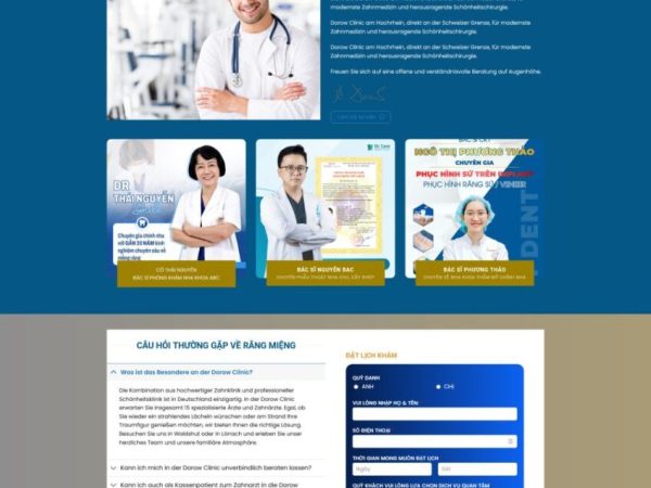 Mẫu Website dịch vụ nha khoa răng hàm mặt 4 chuẩn đẹp